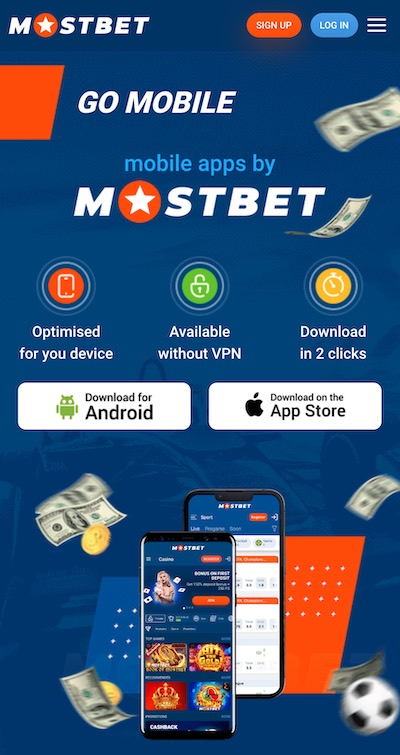 Mostbet App Download on Mostbet homepage